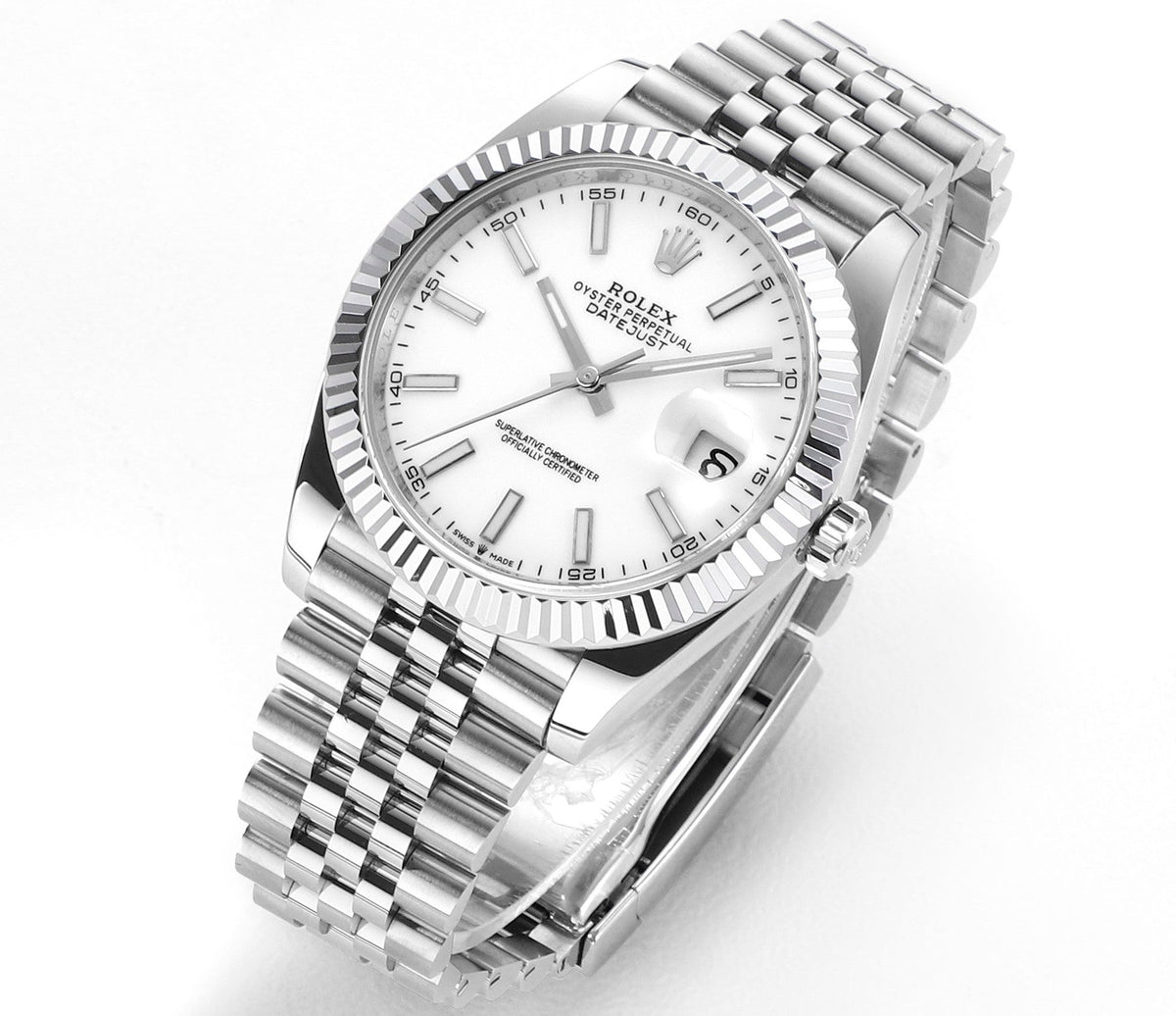 Stainless Steel & White 41MM Watch