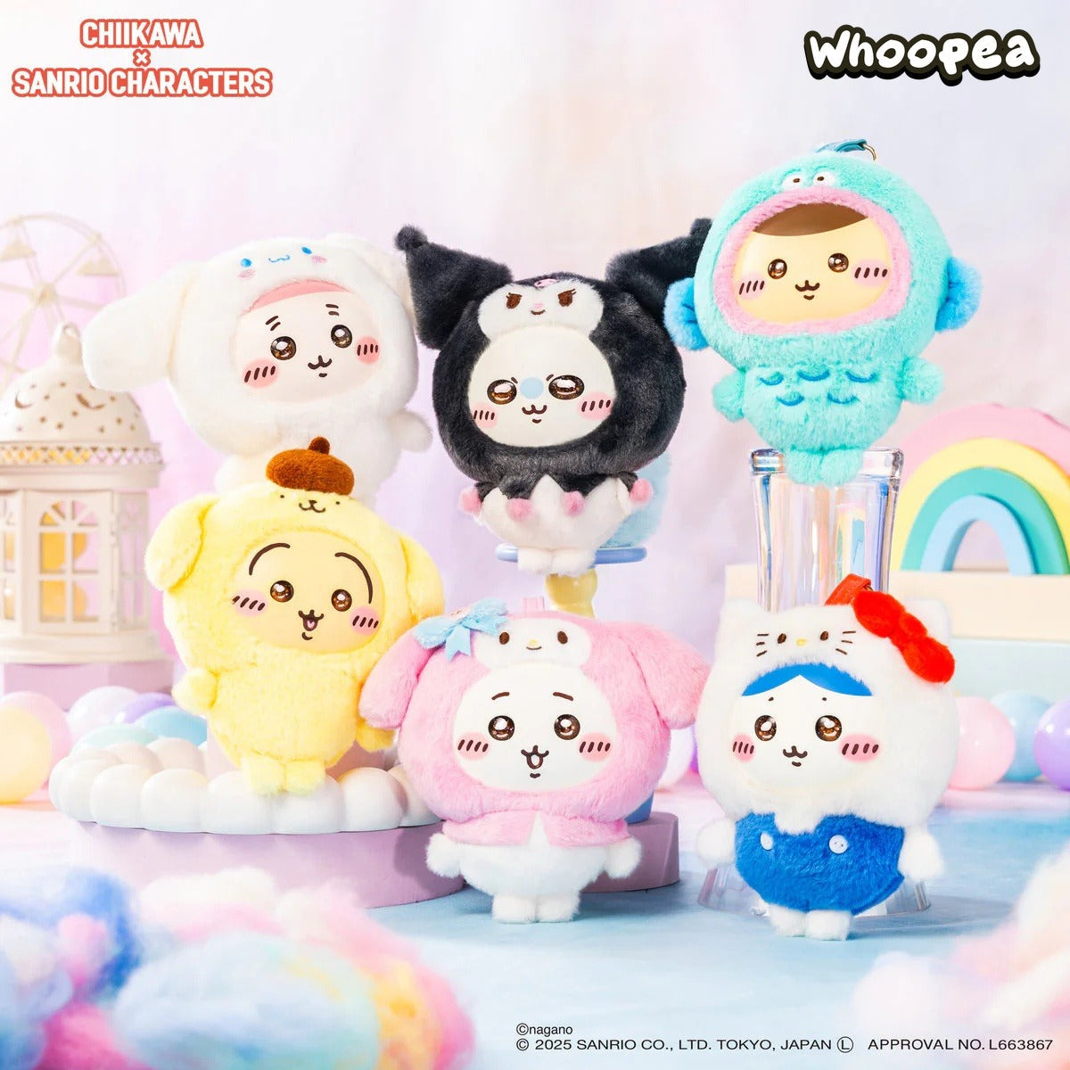 SANRI0 Characters × Chiikawa Plush Keychain