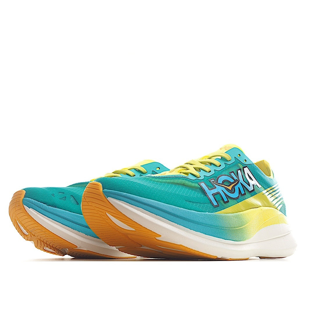 Hoka Rocket X 2 Running Shoes Green Yellow Orange