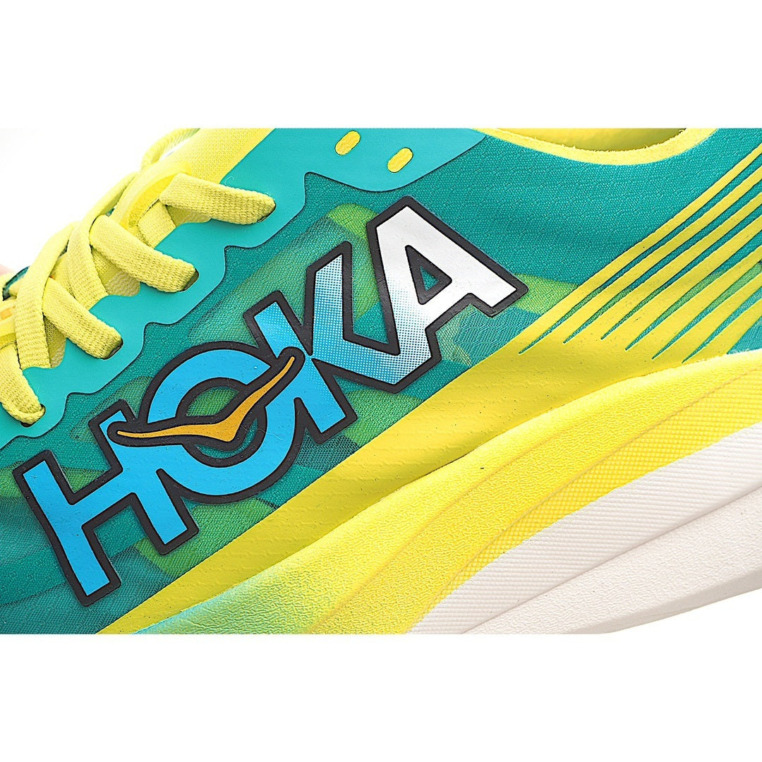 Hoka Rocket X 2 Running Shoes Green Yellow Orange