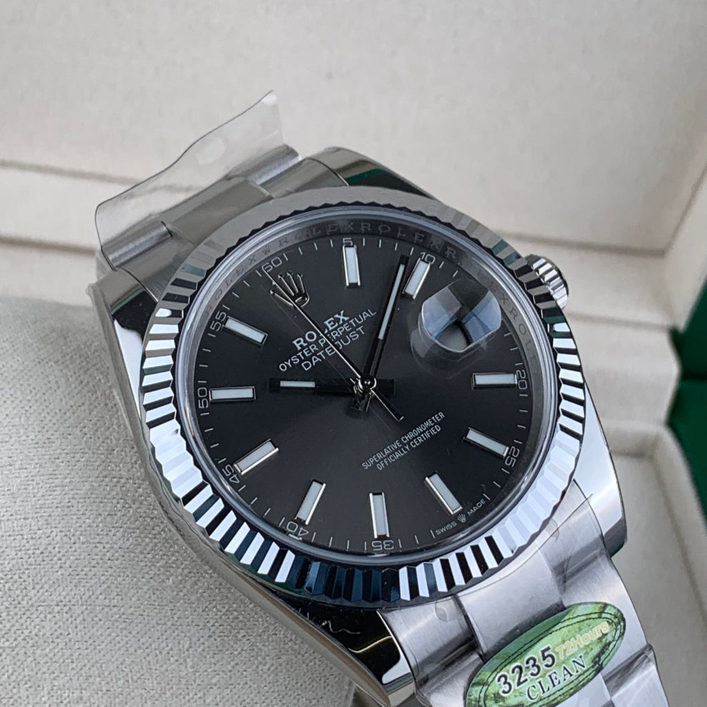Rhodium Gray & Stainless Steel 41MM Watch