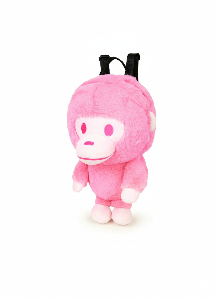 BAPE BABY MILO LARGE PLUSH BACKPACK PINK