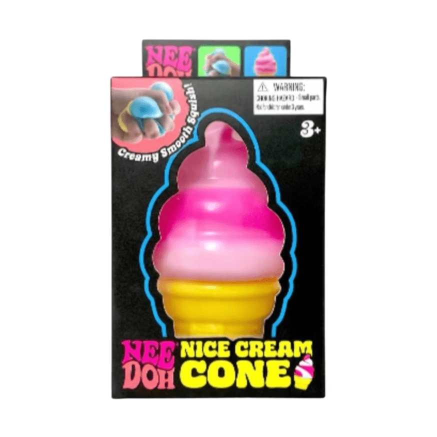 NeeDoh Nice Cream Ice Cream Cone Squishy Fidget Toy- Pink, Blue, or Orange (1 per order)