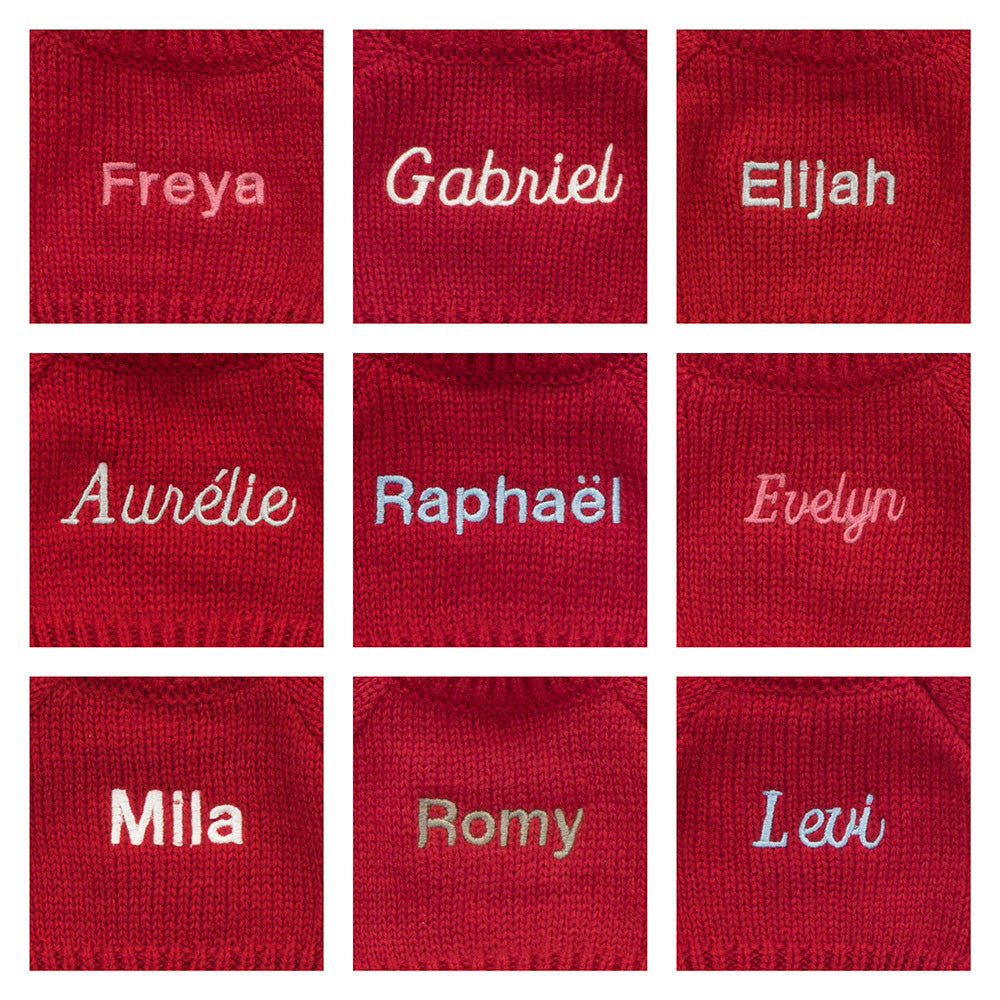 Bashful Silver Bunny with Personalized Red Jumper