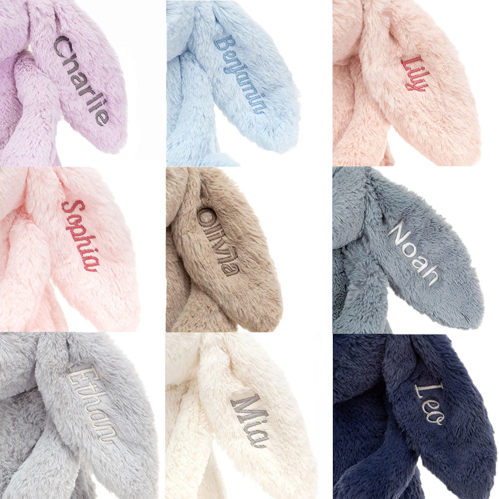 Personalized Bashful Blue Bunny Medium