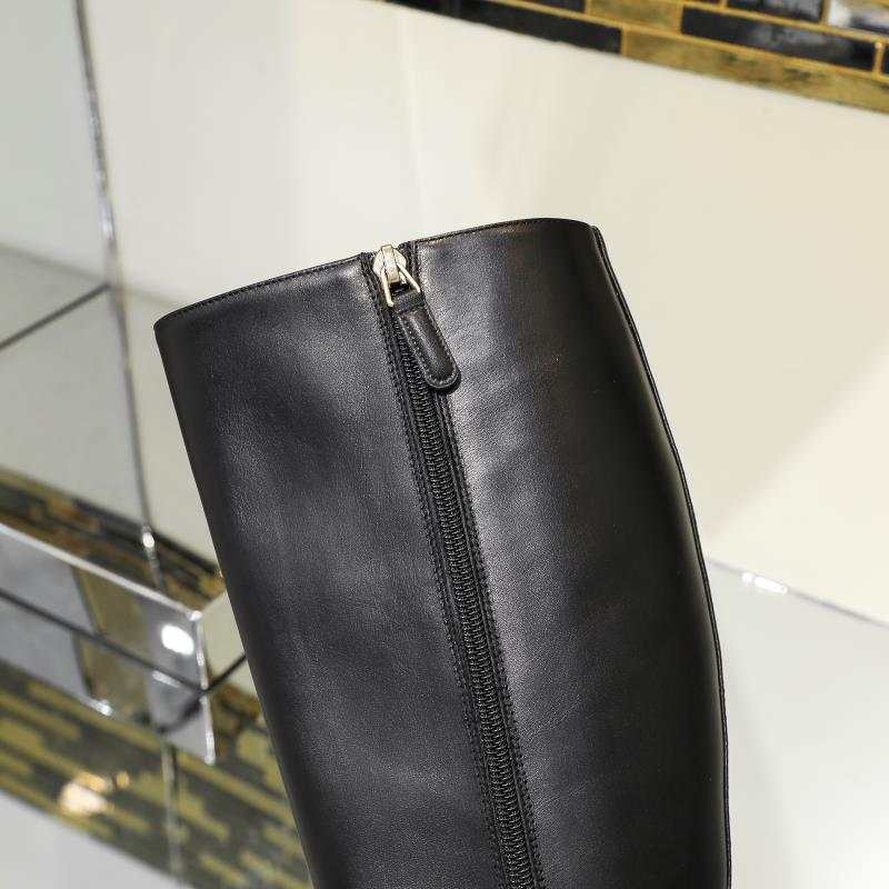 Chanel Classic Chain Detail Knee-High Boots