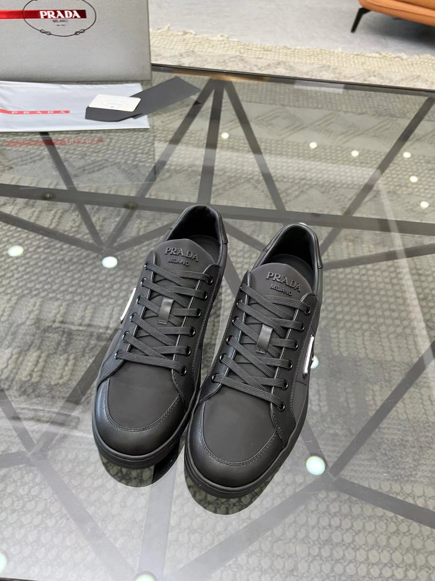 Prada Men's New Leather Sneakers