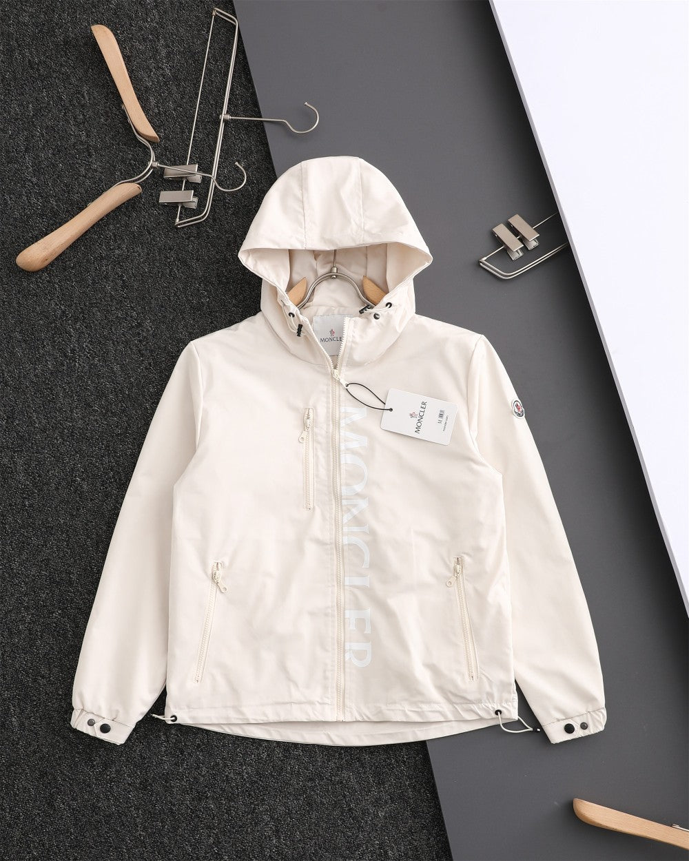 Moncler Classic Printed Hooded Windbreaker Jacket – SS24 Autumn Collection