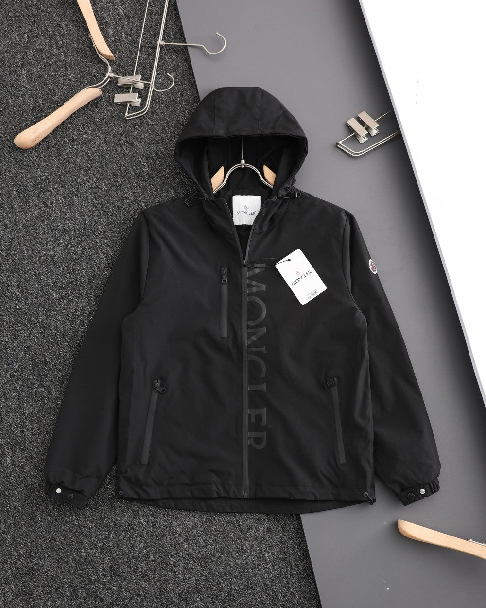 Moncler Classic Printed Hooded Windbreaker Jacket – SS24 Autumn Collection