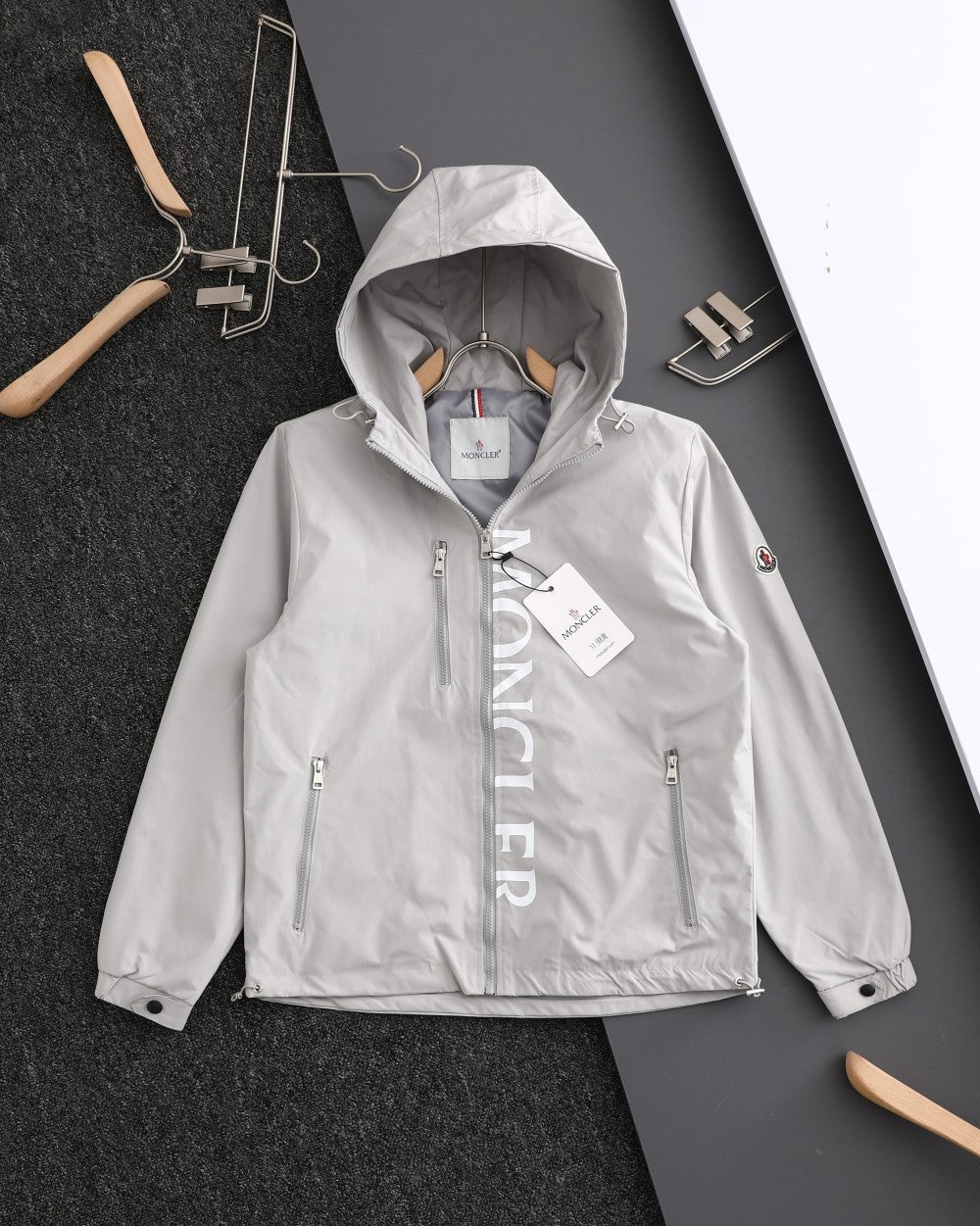 Moncler Classic Printed Hooded Windbreaker Jacket – SS24 Autumn Collection