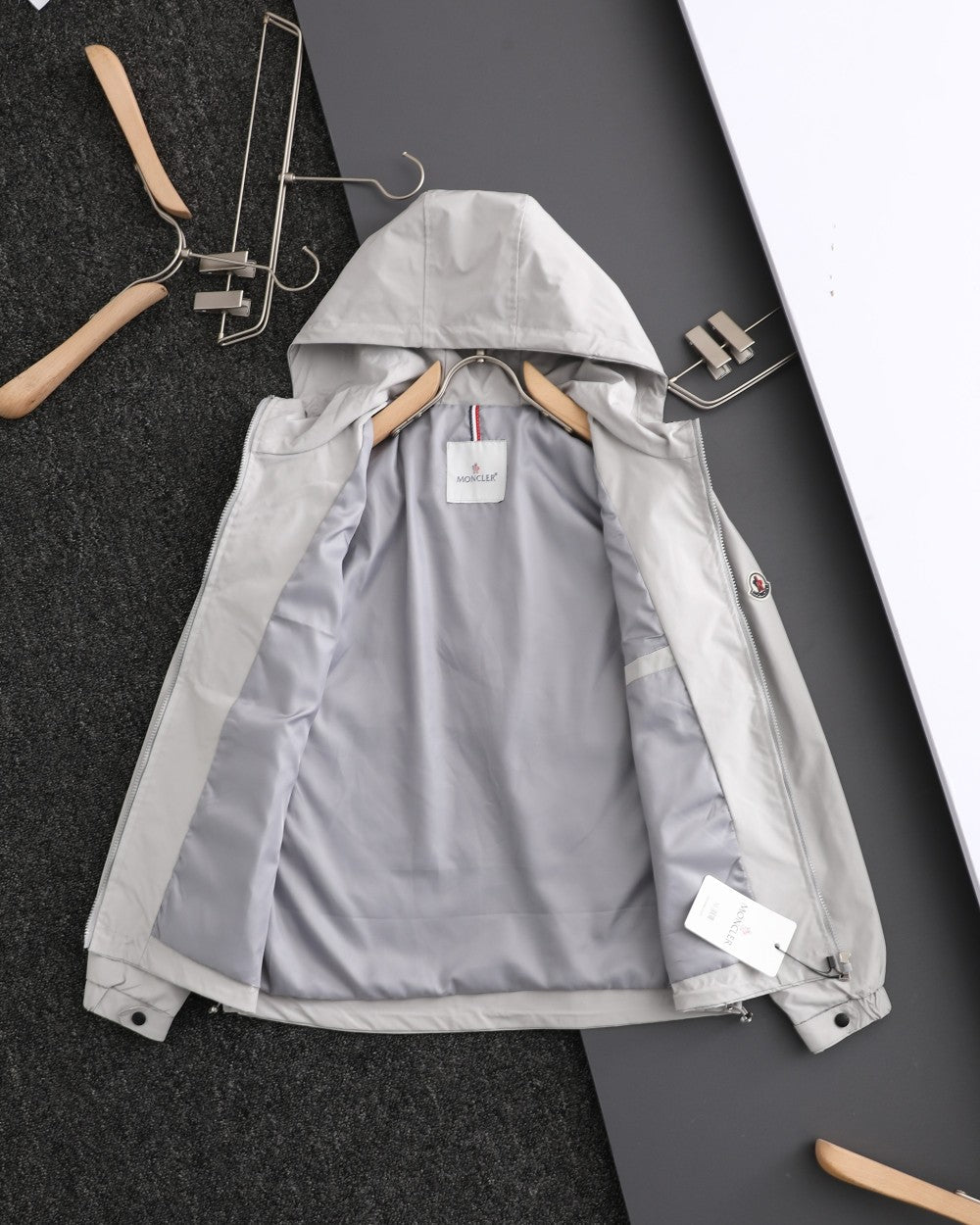 Moncler Classic Printed Hooded Windbreaker Jacket – SS24 Autumn Collection
