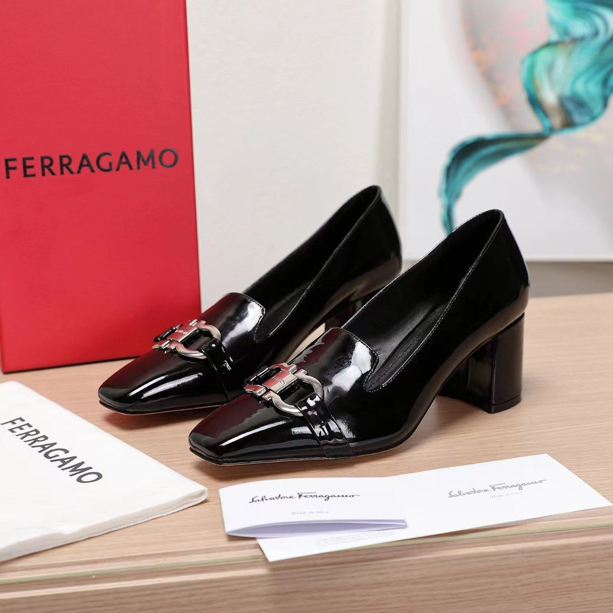 Ferragamo Classic Square Toe Pumps