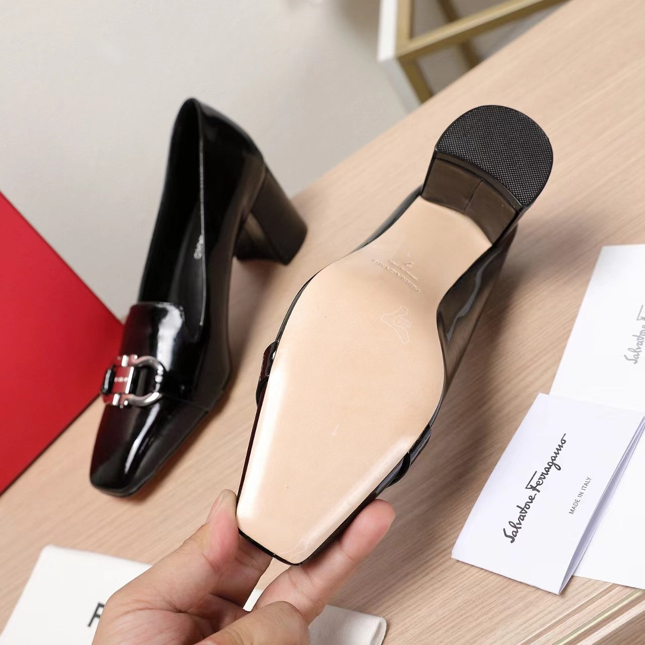 Ferragamo Classic Square Toe Pumps