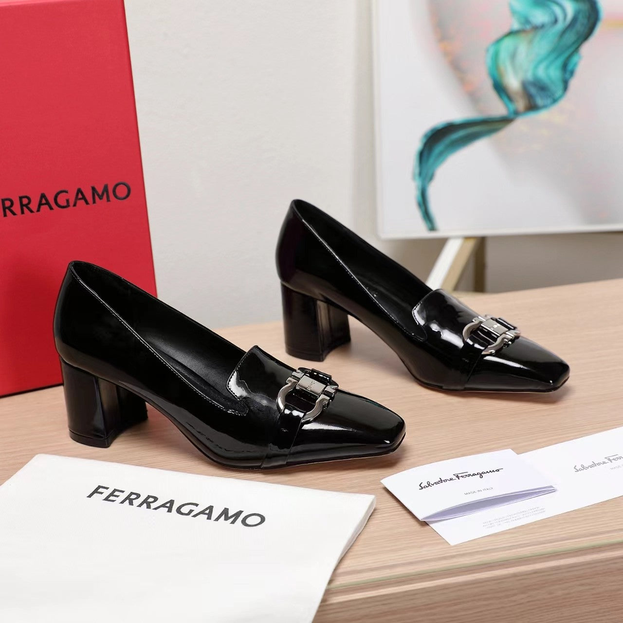 Ferragamo Classic Square Toe Pumps