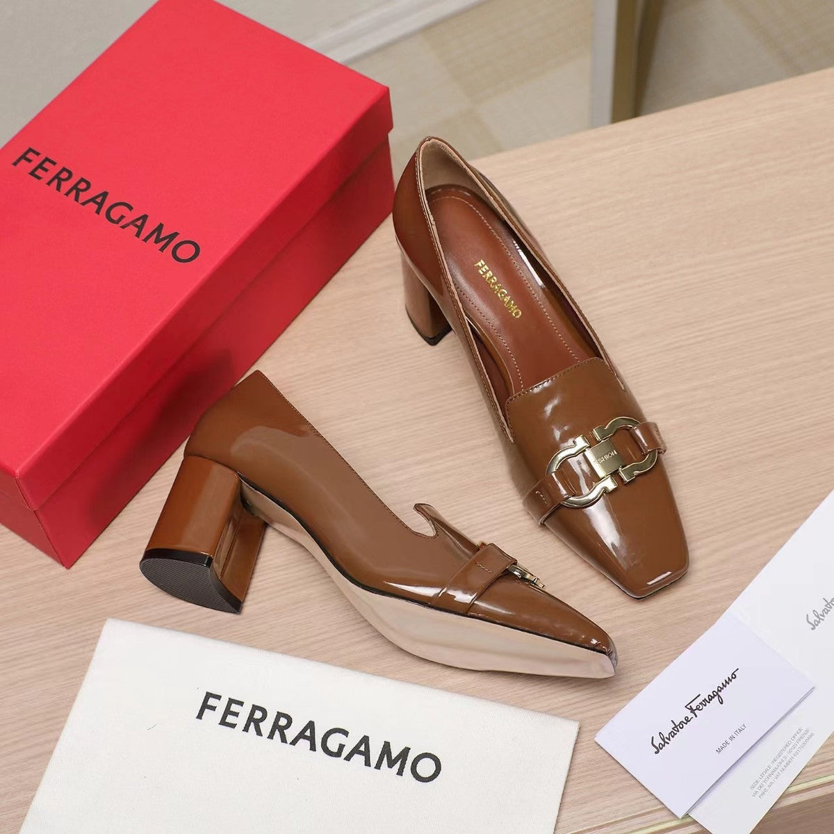 Ferragamo Classic Square Toe Pumps