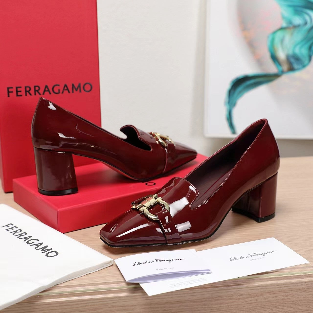 Ferragamo Classic Square Toe Pumps