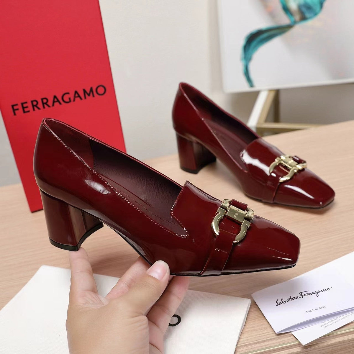 Ferragamo Classic Square Toe Pumps