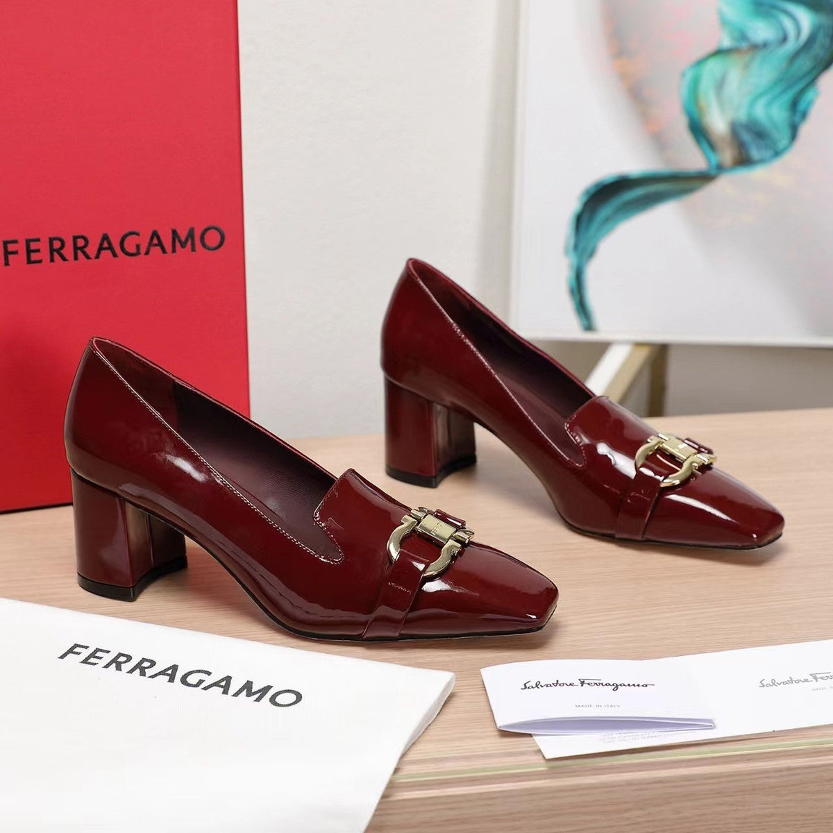 Ferragamo Classic Square Toe Pumps