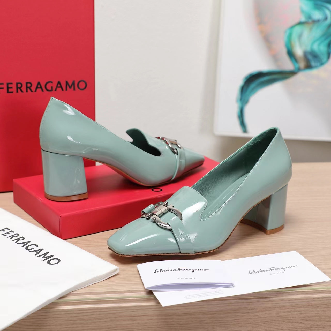 Ferragamo Classic Square Toe Pumps