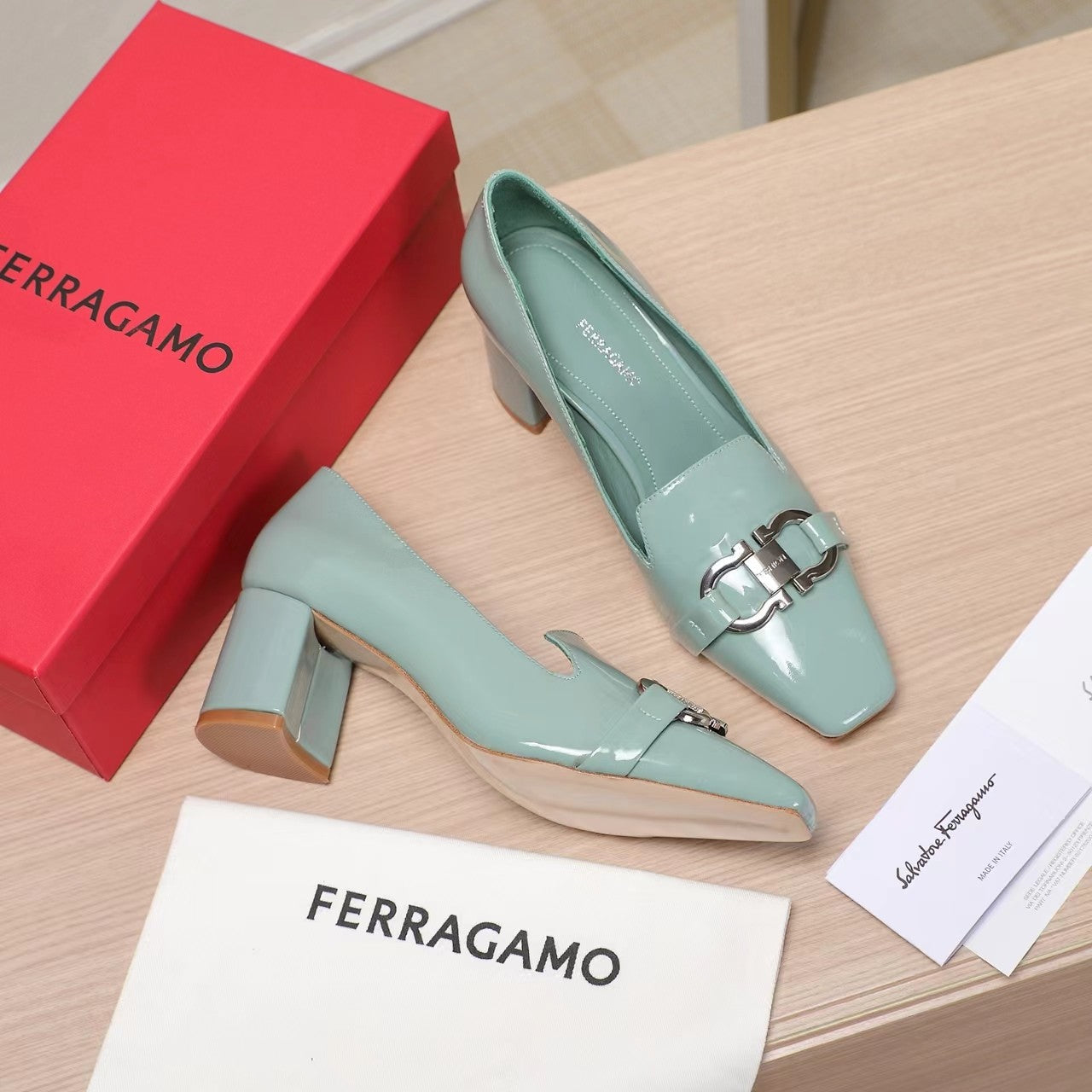 Ferragamo Classic Square Toe Pumps