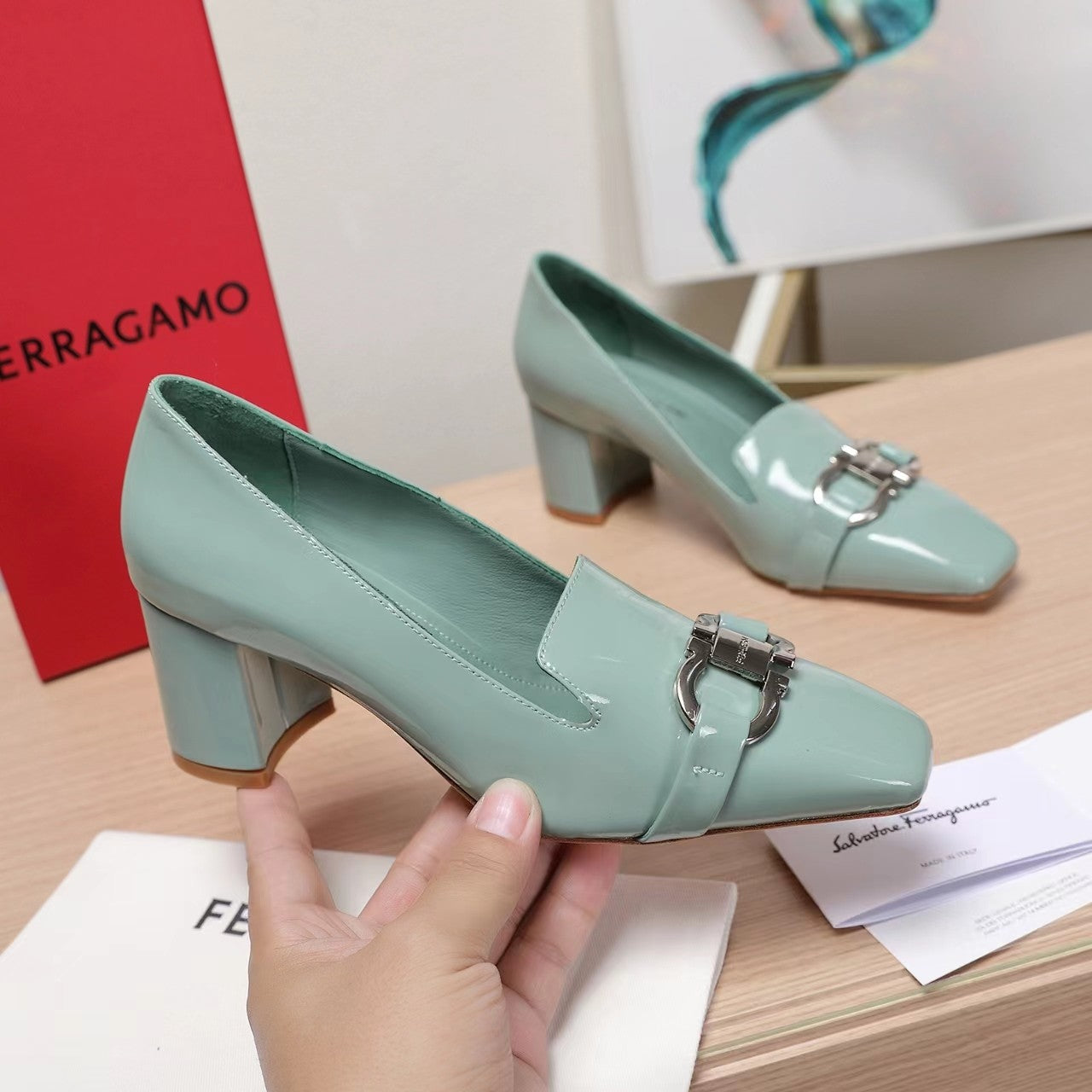 Ferragamo Classic Square Toe Pumps