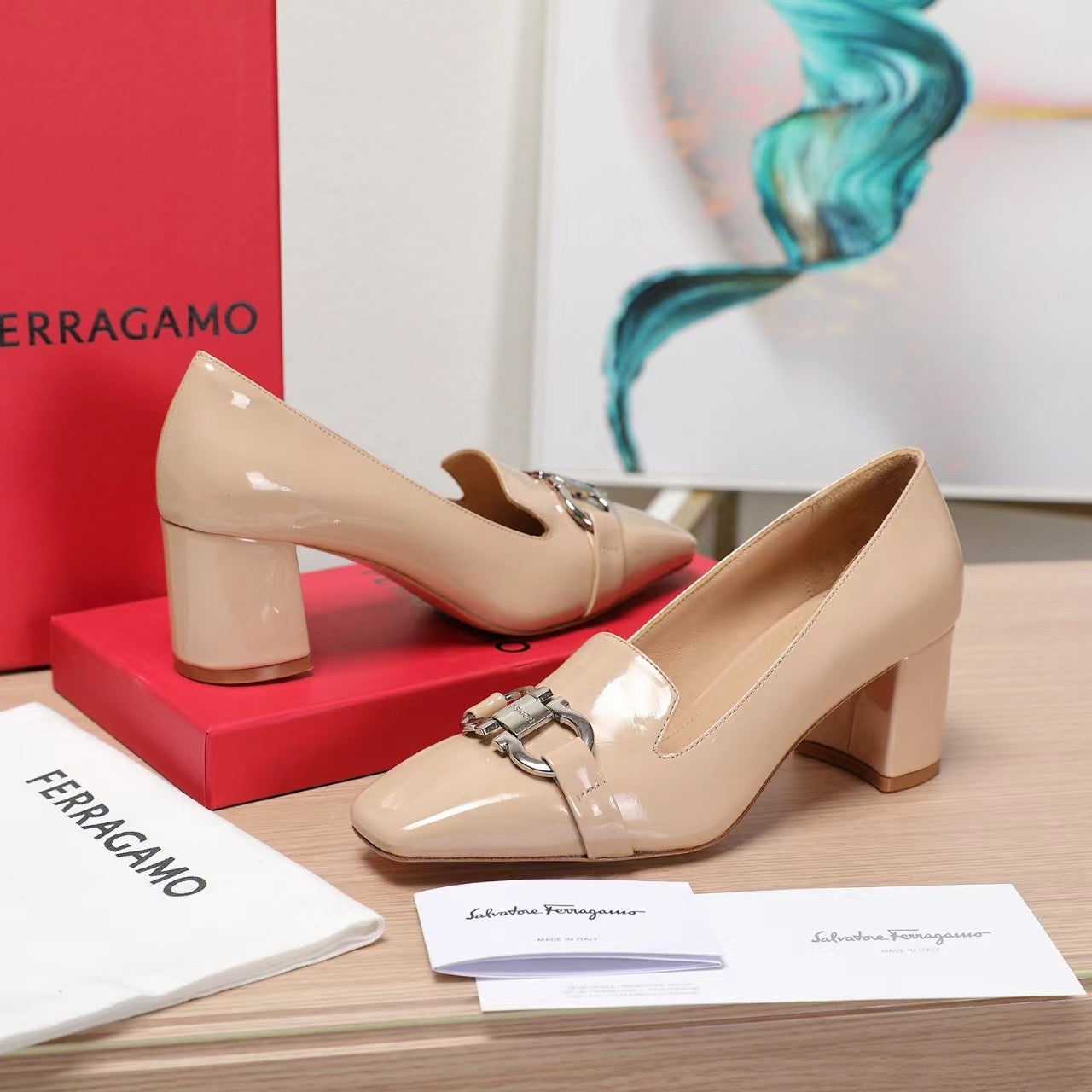 Ferragamo Classic Square Toe Pumps
