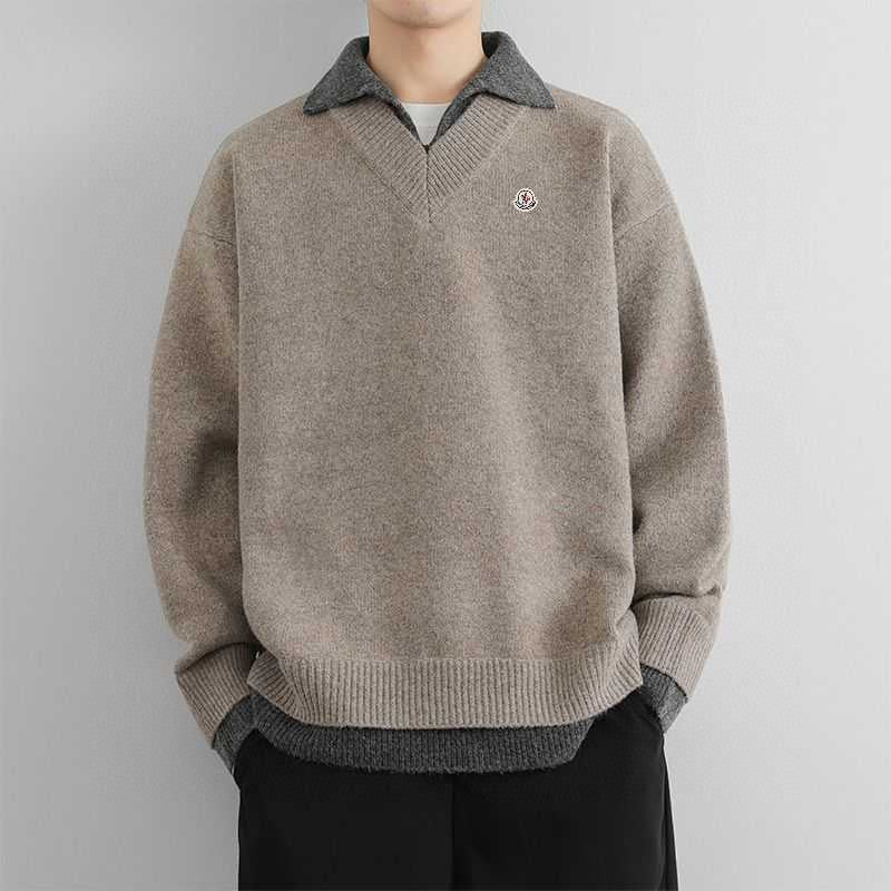 Moncler Double V-Neck Blended Knit Sweater – Spring/Autumn New Collection