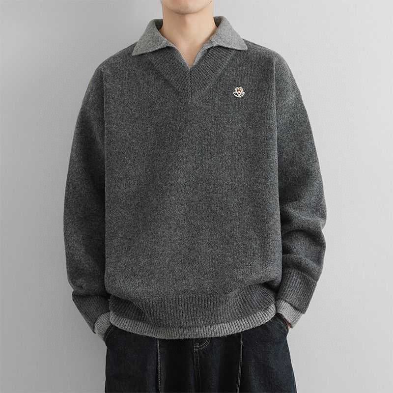 Moncler Double V-Neck Blended Knit Sweater – Spring/Autumn New Collection