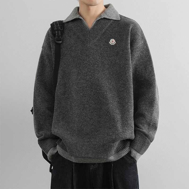 Moncler Double V-Neck Blended Knit Sweater – Spring/Autumn New Collection