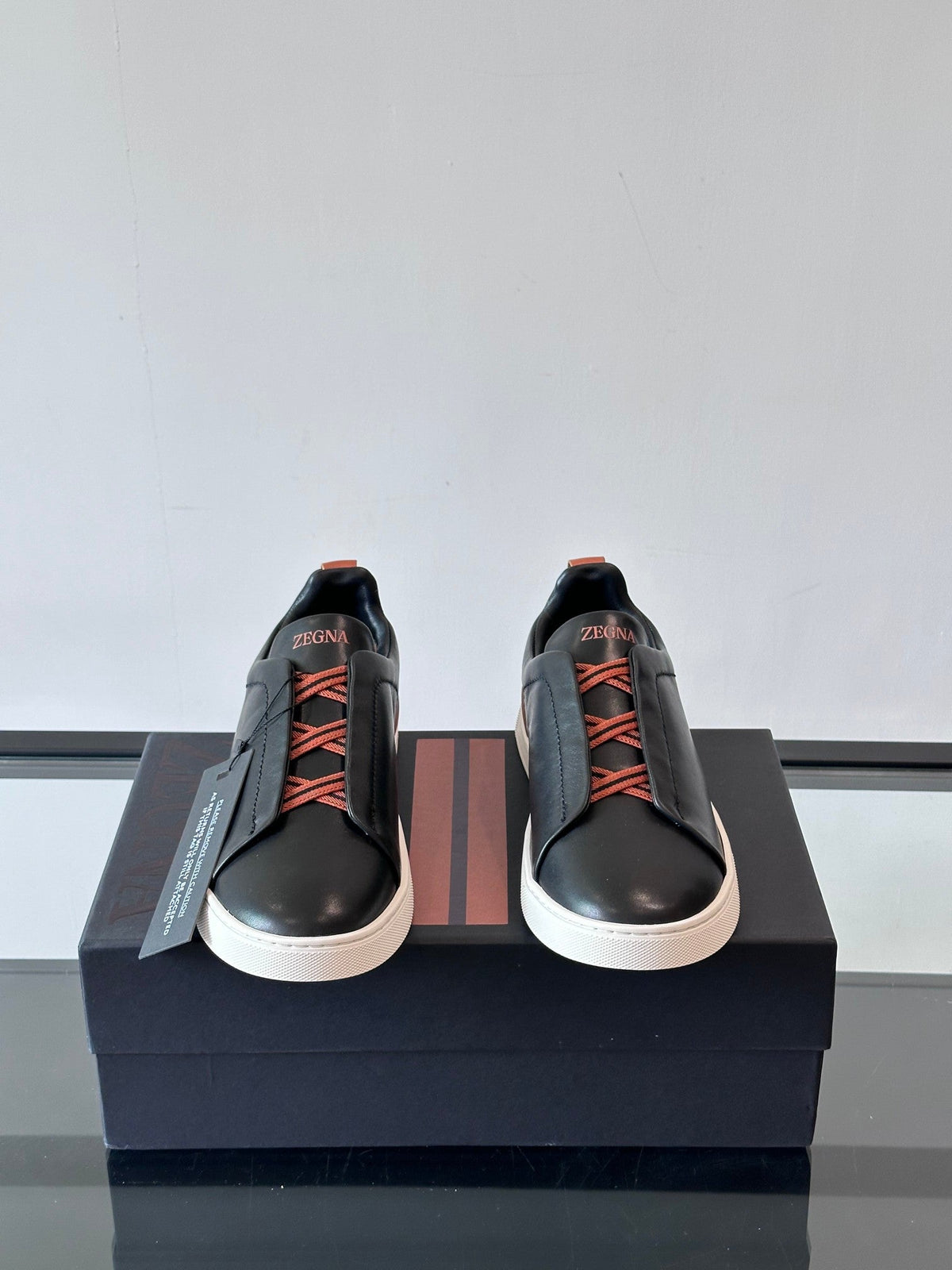 Zegna Men's Low-Top Leather Sneakers
