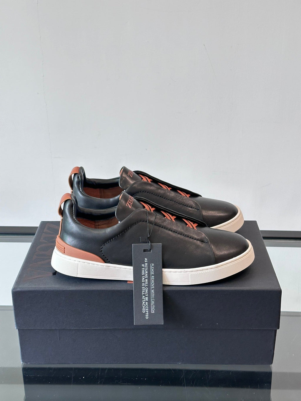 Zegna Men's Low-Top Leather Sneakers