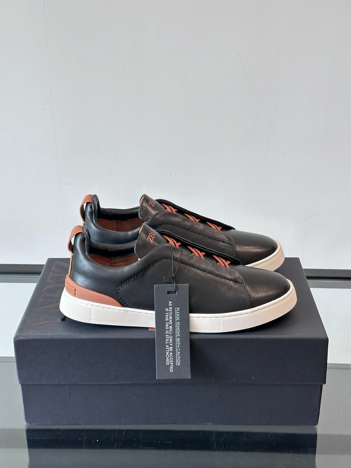 Zegna Men's Low-Top Leather Sneakers
