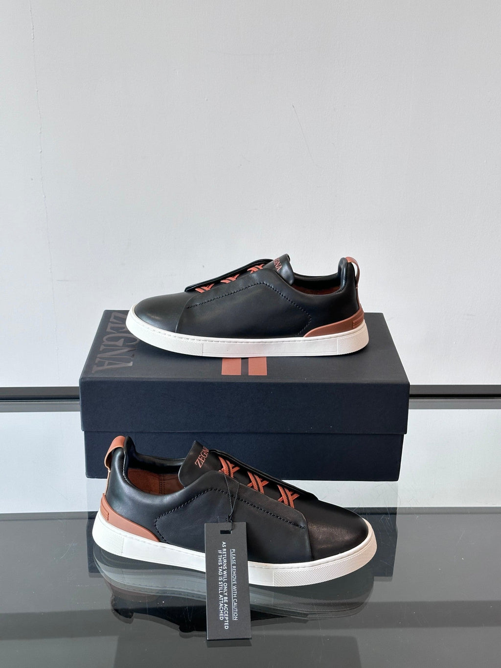 Zegna Men's Low-Top Leather Sneakers