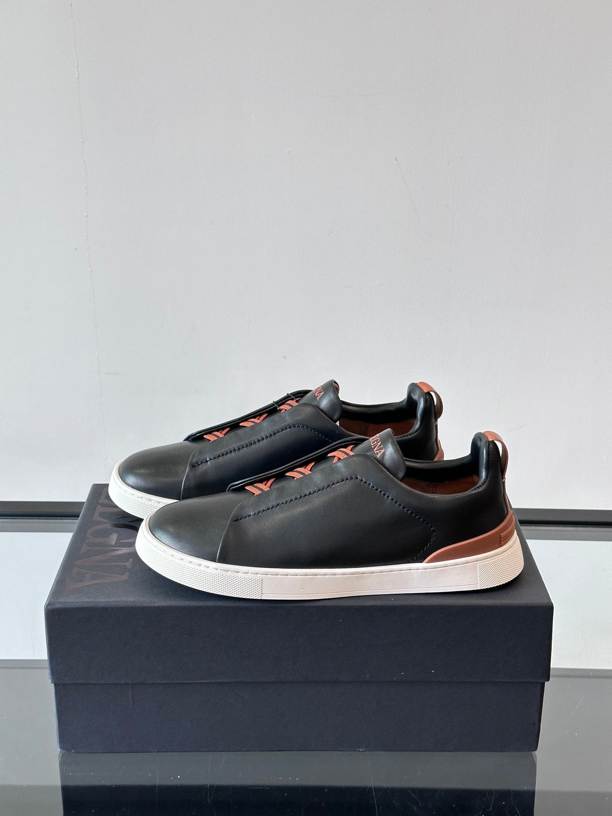 Zegna Men's Low-Top Leather Sneakers