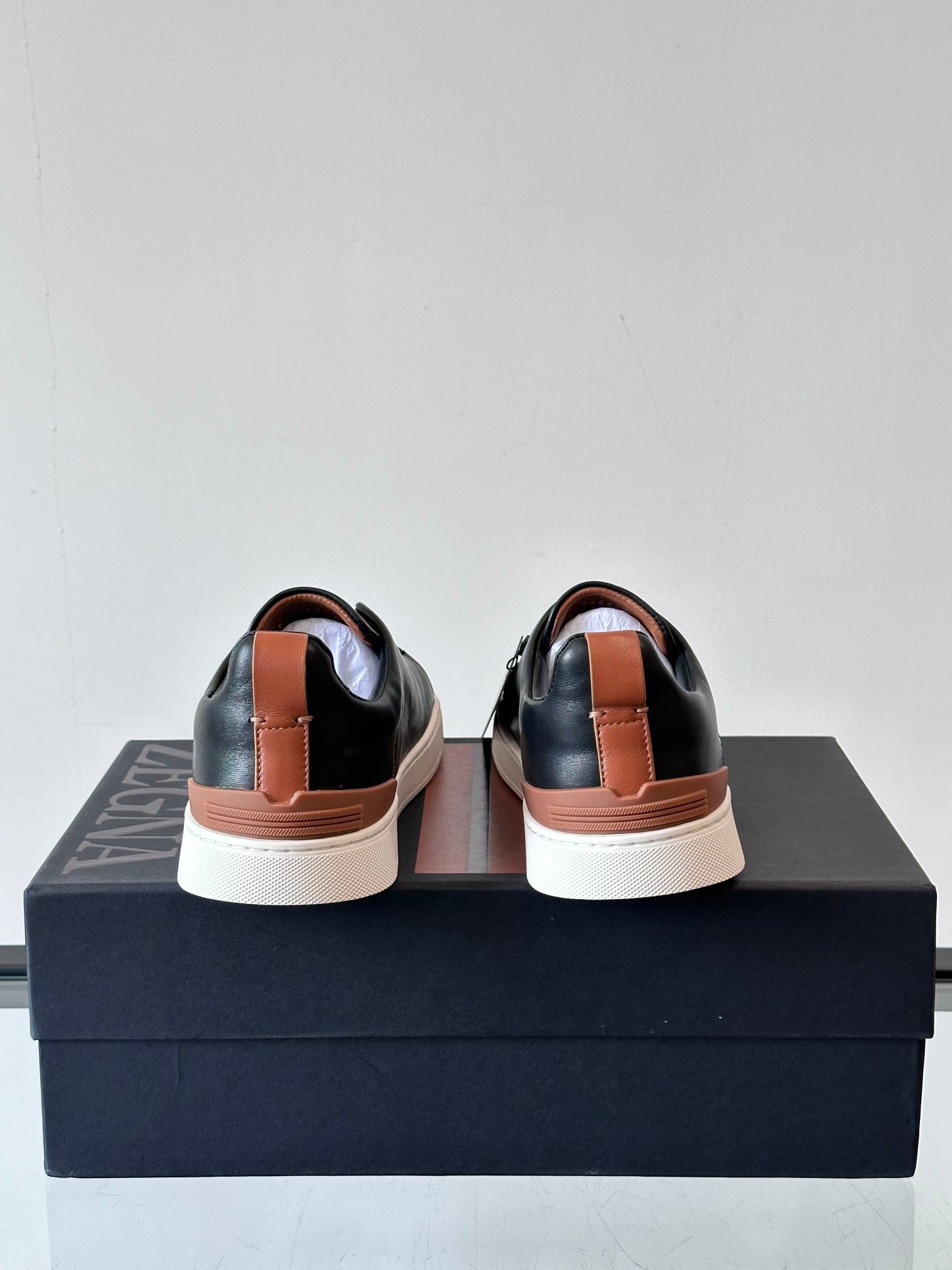 Zegna Men's Low-Top Leather Sneakers