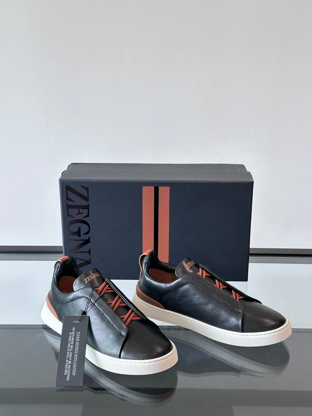 Zegna Men's Low-Top Leather Sneakers