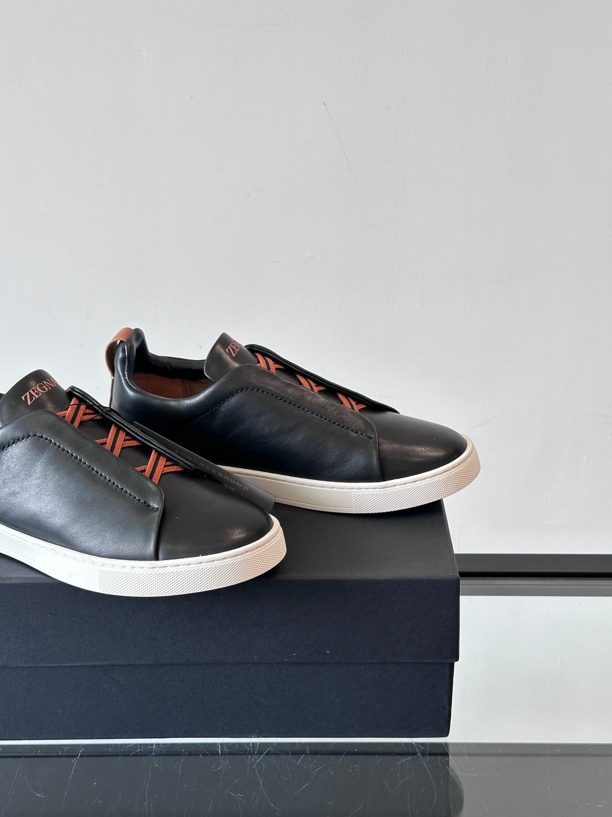 Zegna Men's Low-Top Leather Sneakers
