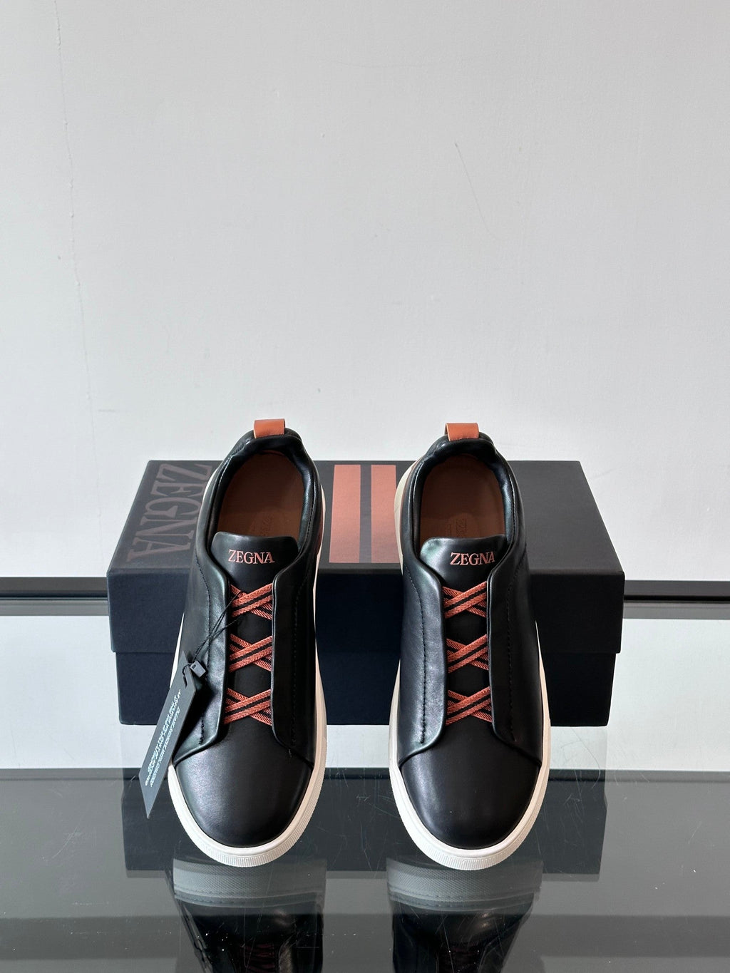 Zegna Men's Low-Top Leather Sneakers