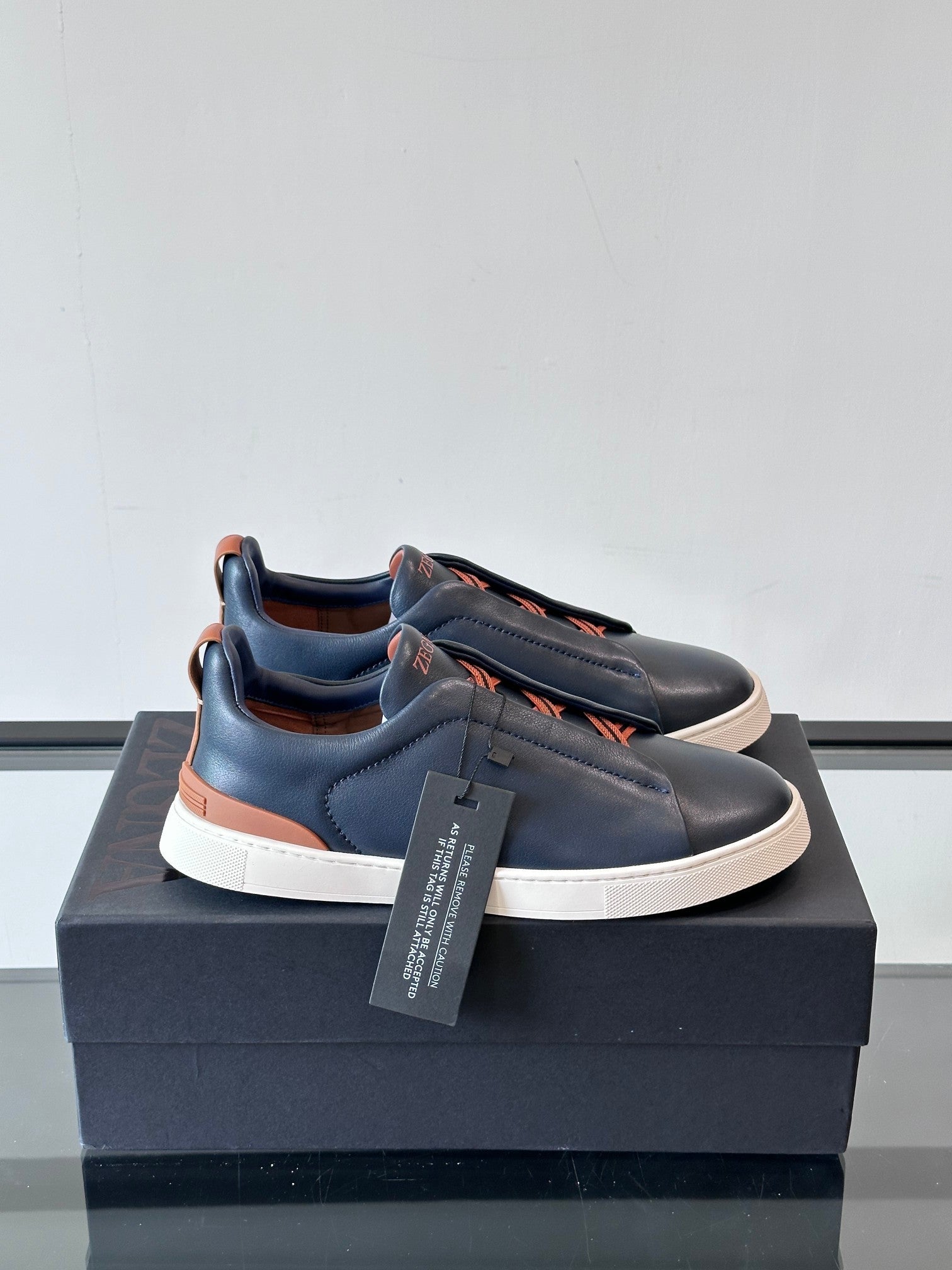Zegna Men's Low-Top Leather Sneakers