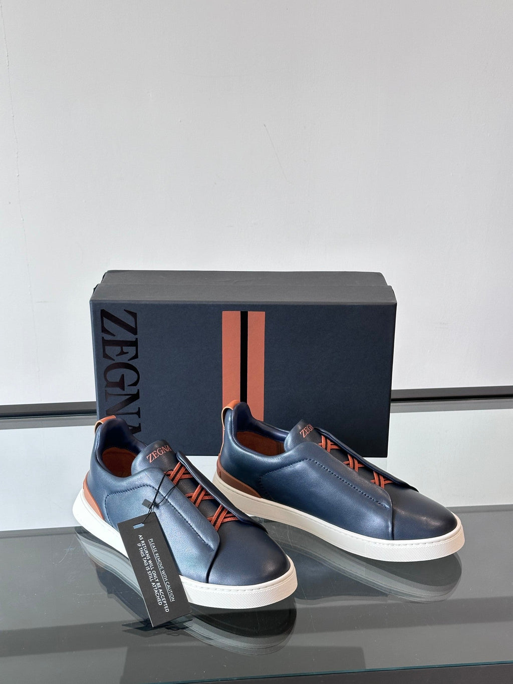 Zegna Men's Low-Top Leather Sneakers