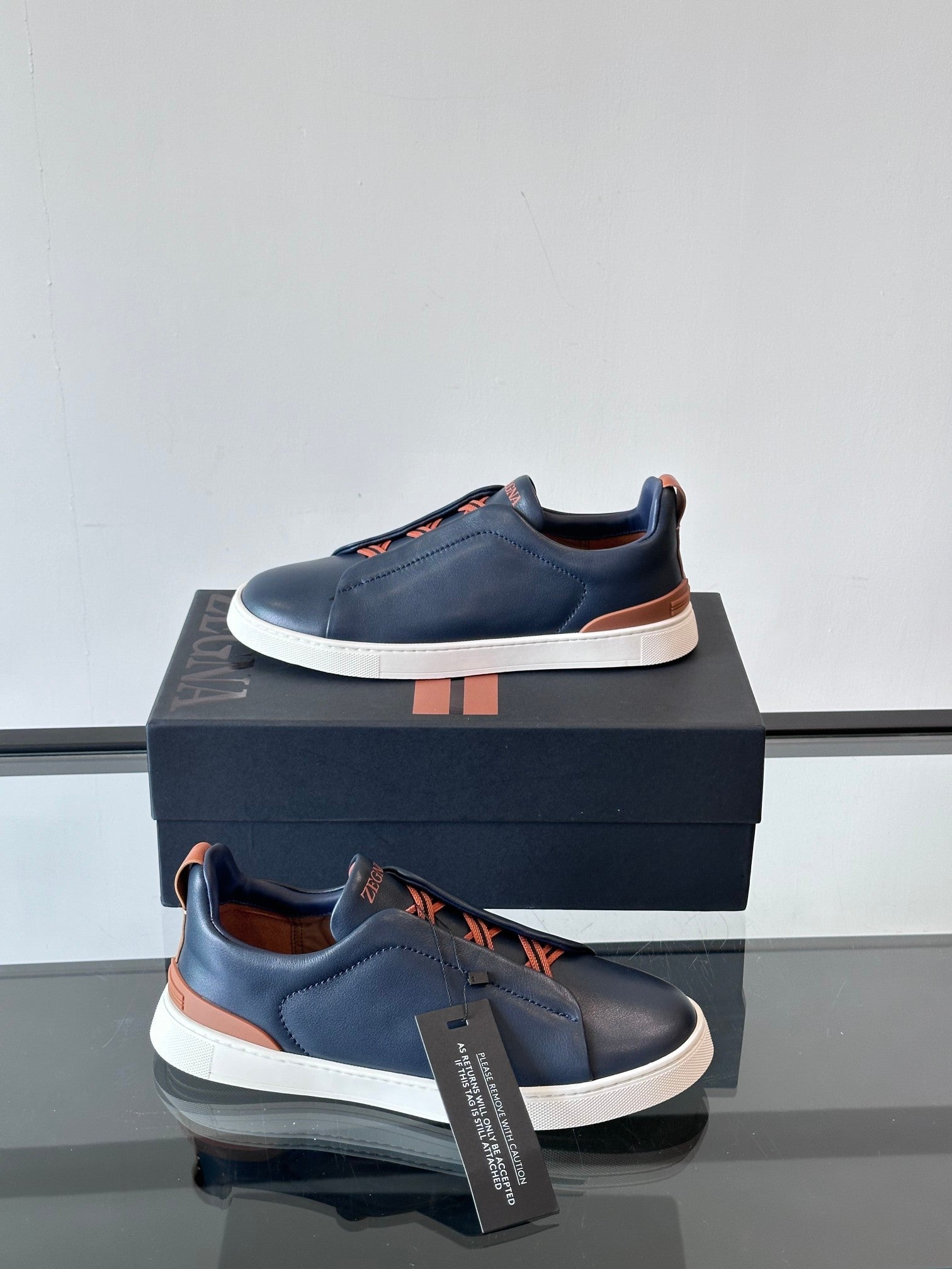 Zegna Men's Low-Top Leather Sneakers