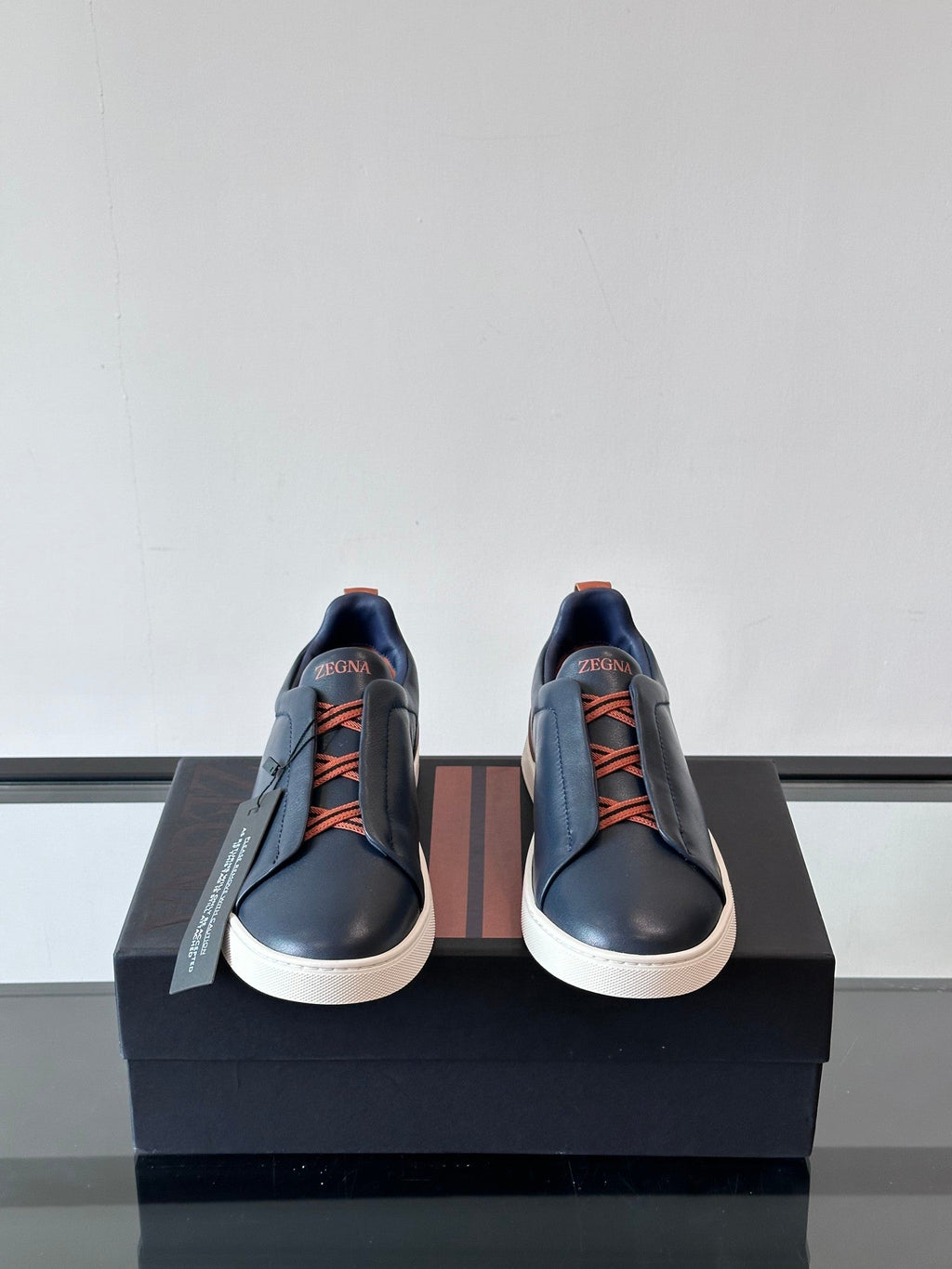 Zegna Men's Low-Top Leather Sneakers