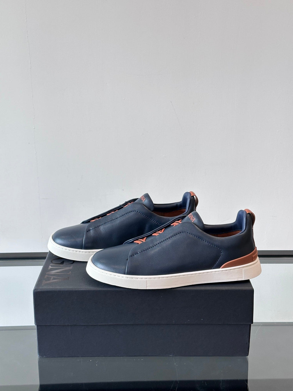 Zegna Men's Low-Top Leather Sneakers