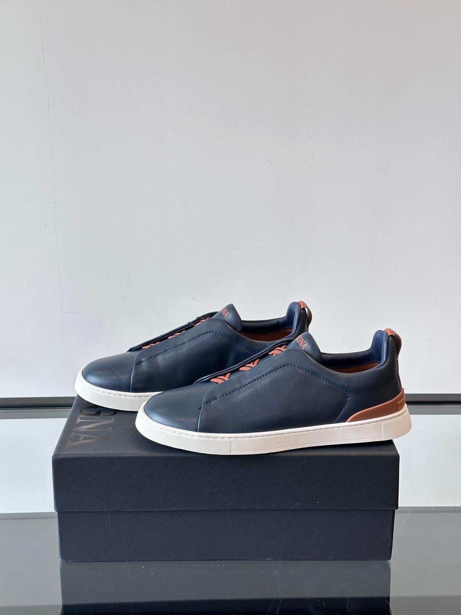 Zegna Men's Low-Top Leather Sneakers