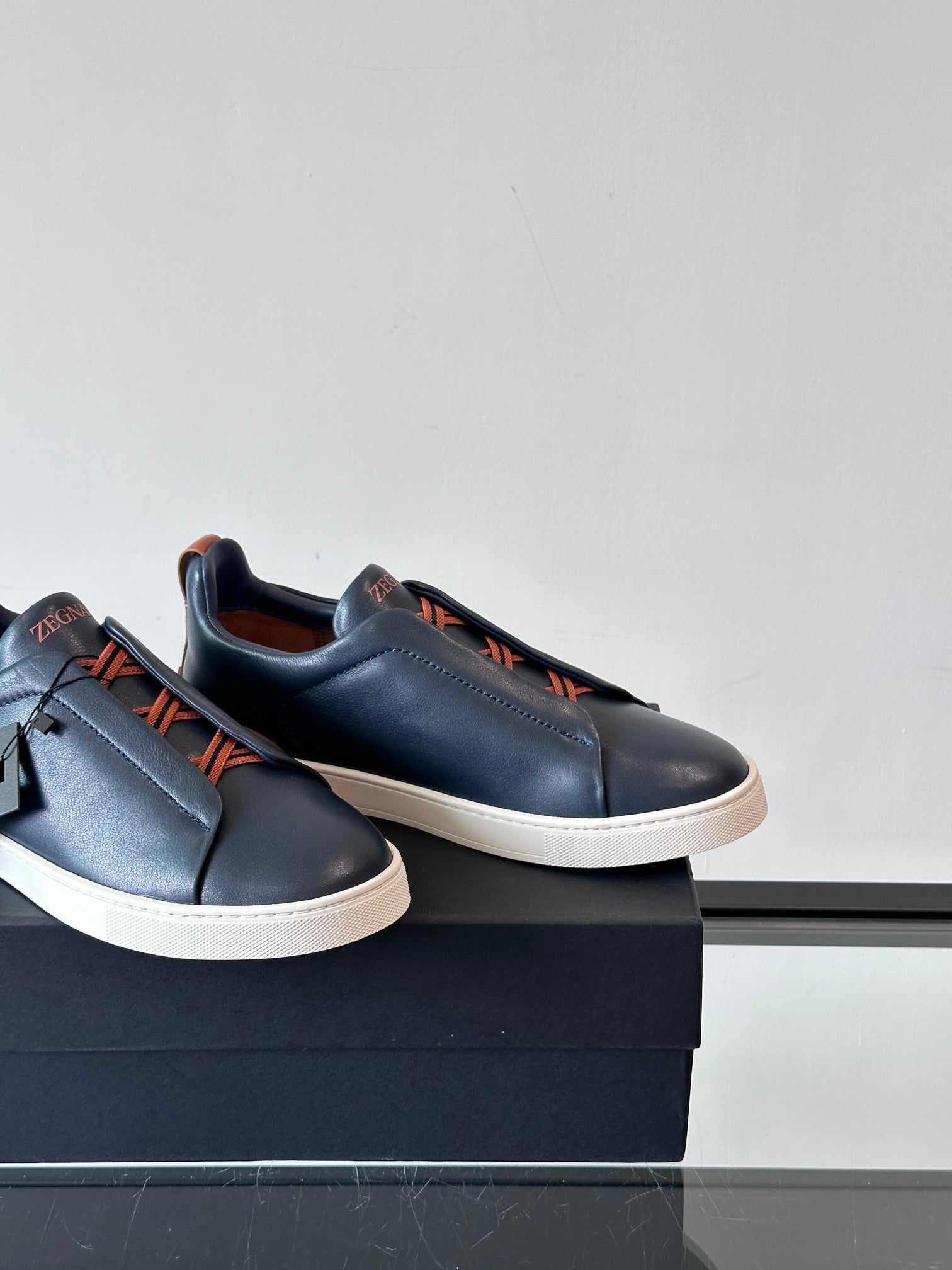 Zegna Men's Low-Top Leather Sneakers