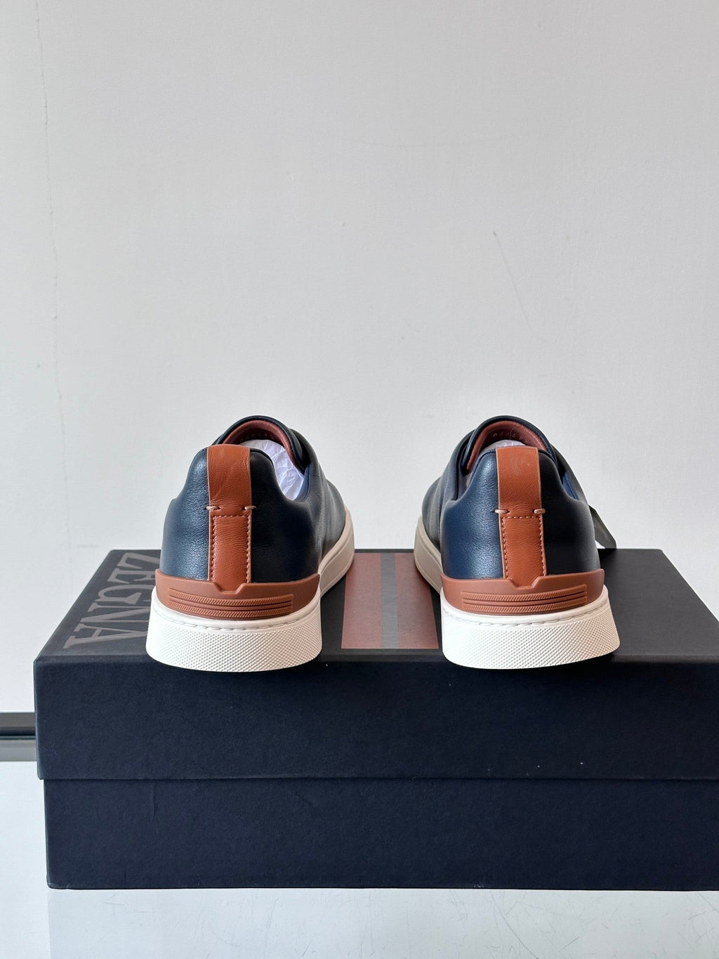 Zegna Men's Low-Top Leather Sneakers