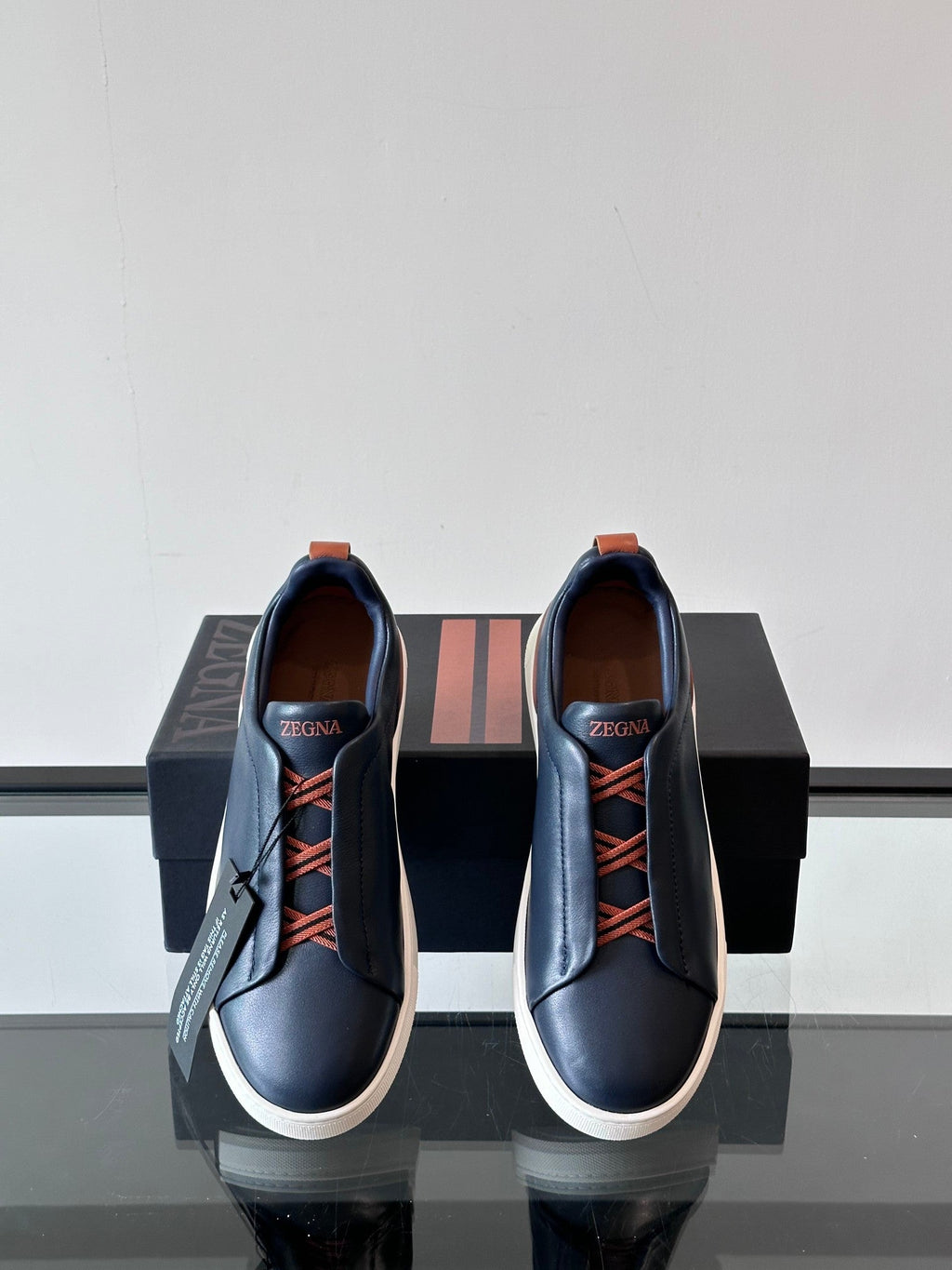 Zegna Men's Low-Top Leather Sneakers