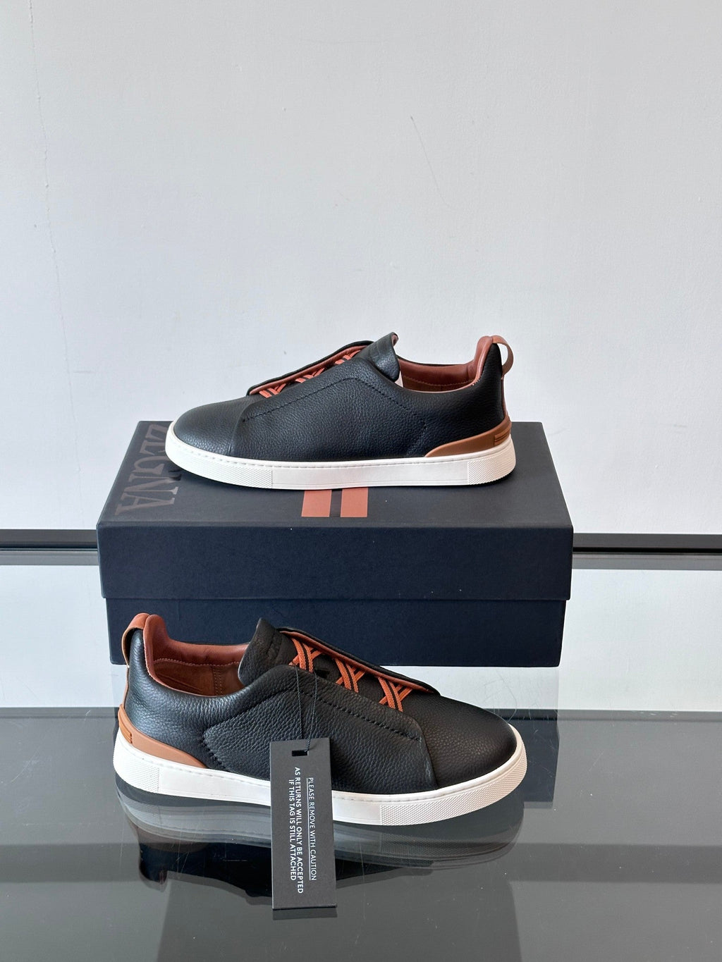Zegna Men's Low-Top Leather Sneakers