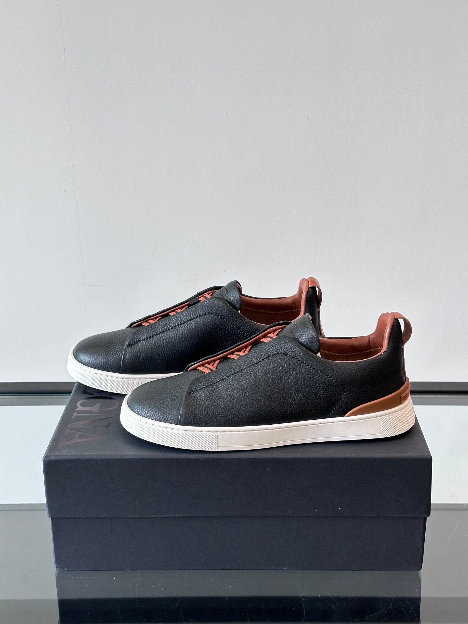 Zegna Men's Low-Top Leather Sneakers