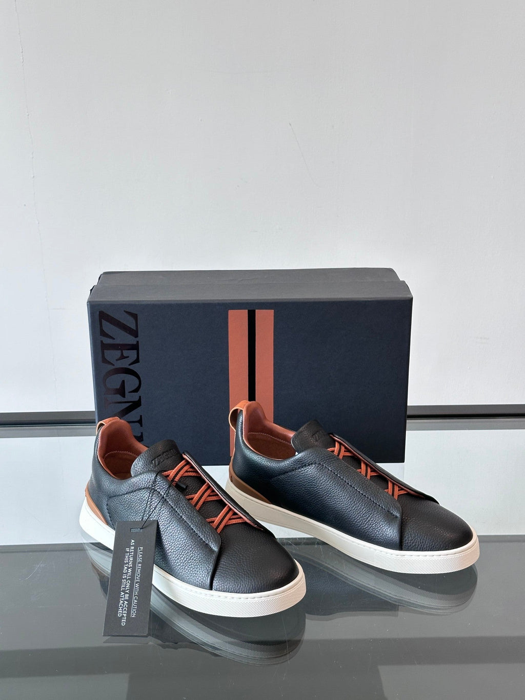 Zegna Men's Low-Top Leather Sneakers